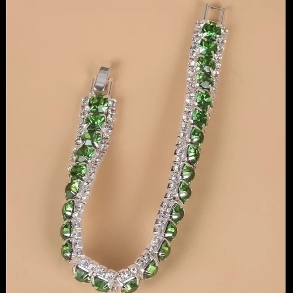 Swarovski Elements Light Green Tennis Bracelet - Picture 5 of 7